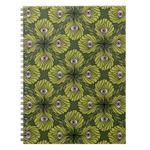 Cuaderno Espinoso patrón de arte de fantasía verde de la pr