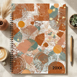 Cuaderno Espiral abstracta geométrica contemporánea colorid