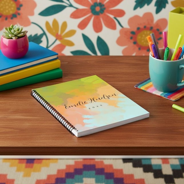 Cuaderno  Espiral abstracta minimalista de moda en acuarela (Subido por el creador)
