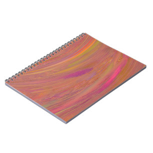Cuaderno espiral abstracto anaranjado y rosado