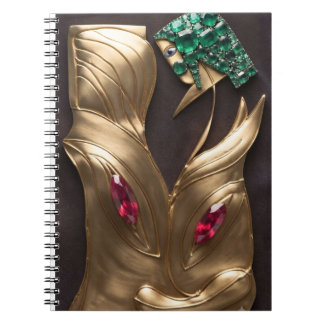 Cuaderno espiral abstracto cubista de oro estético