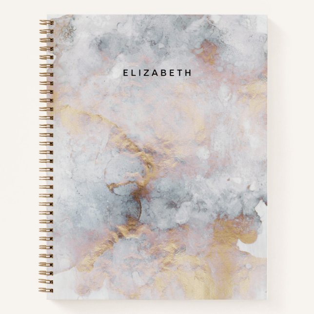 Cuaderno espiral abstracto de acuarela (Anverso)