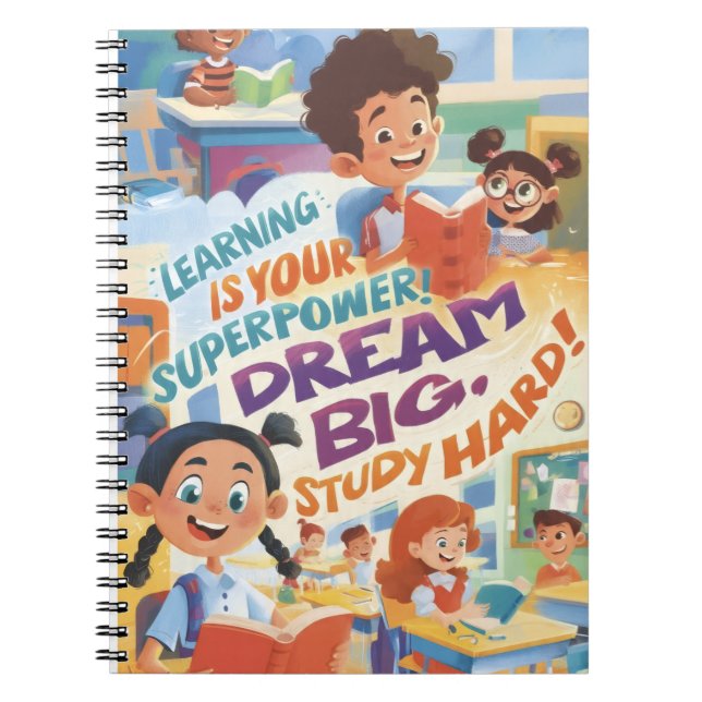Cuaderno espiral alegre para grandes soñadores (Frente)