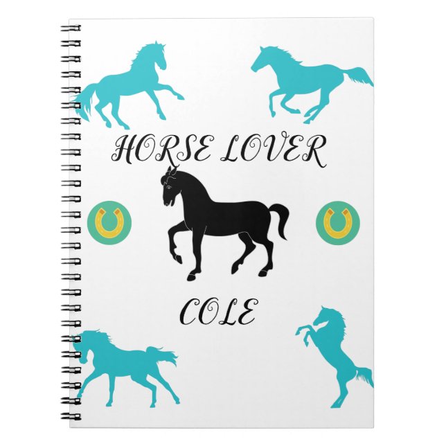 Cuaderno espiral Amante de los Caballos. (Frente)