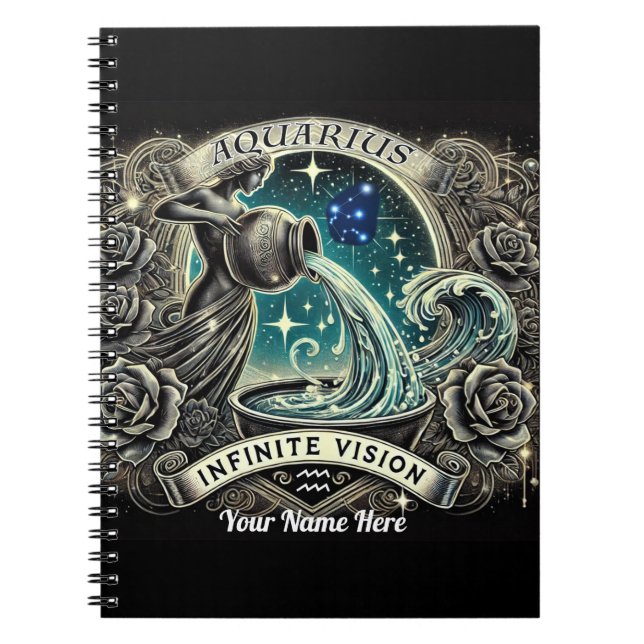 Cuaderno espiral Aquarius "Visión Infinita" (Frente)