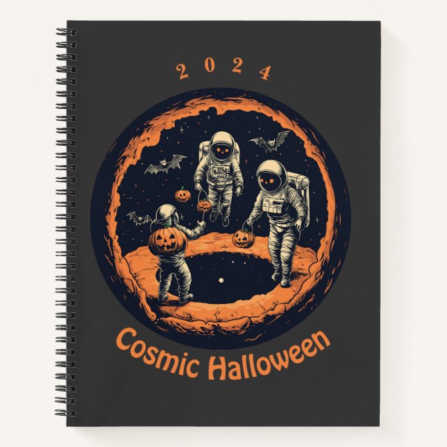 Cuaderno Espiral astronauta cósmica de Halloween de 2024 (Anverso)