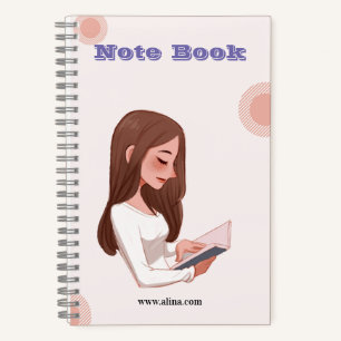 Cuaderno Espiral azul blanco moderno de lujo de 5,5" x 8,5"