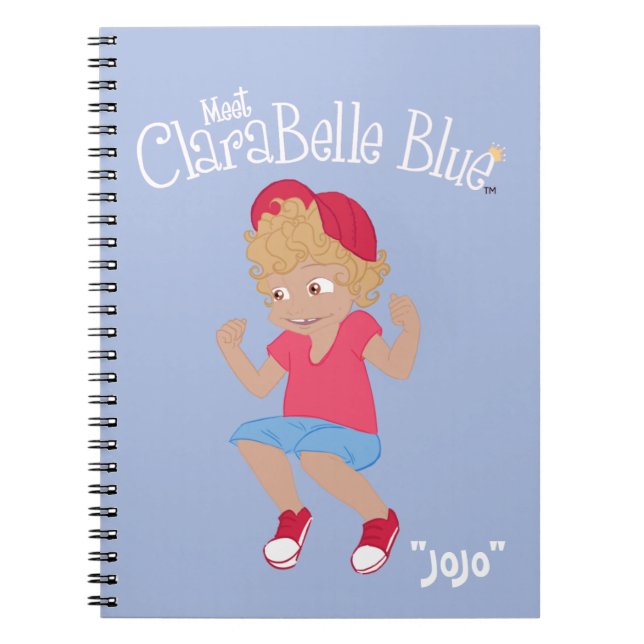 Cuaderno espiral azul de ClaraBelle - "JoJo" (Frente)