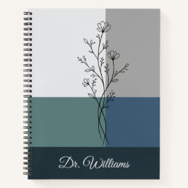 Cuaderno espiral azul marino profesional geométric