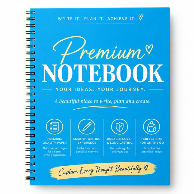 Cuaderno espiral azul minimalista (Subido por el creador)