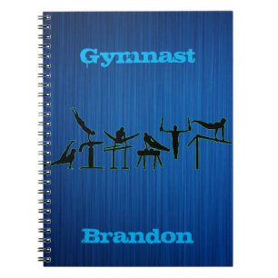 Cuaderno espiral azul personalizado de gimnasia pa
