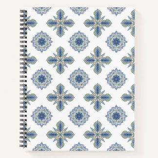 Cuaderno espiral azul y verde hermoso