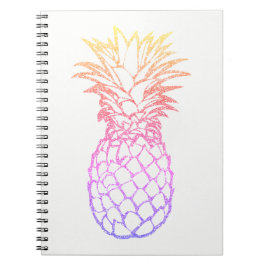 Cuaderno espiral blanco de la falsa piña femenina
