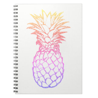 Cuaderno espiral blanco de la falsa piña femenina