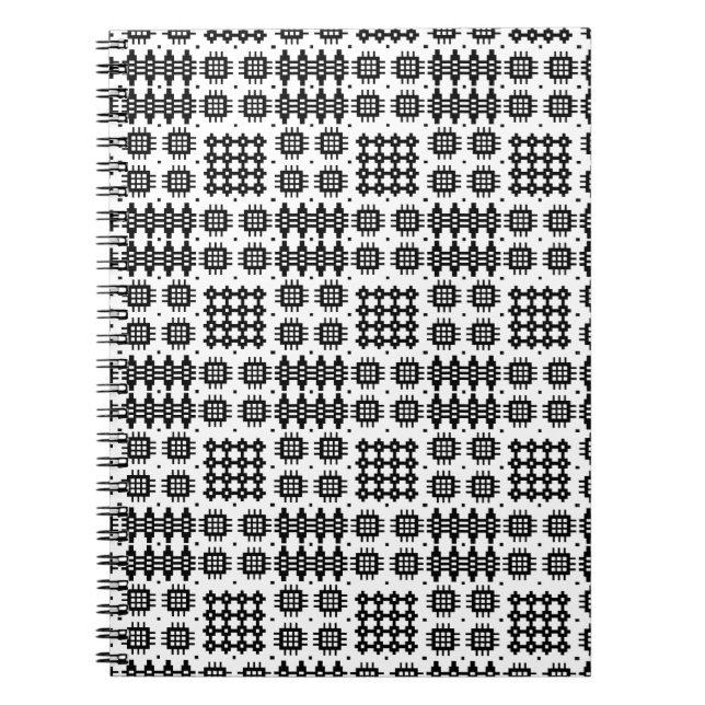 Cuaderno espiral blanco del negro del modelo de la (Frente)