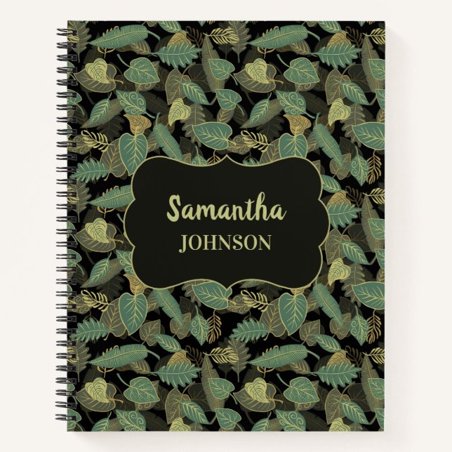 Cuaderno Espiral Botánico de Hoja Elegante (Anverso)