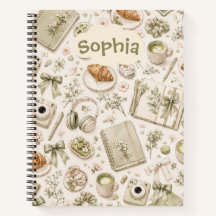 Cuaderno espiral botánico vintage