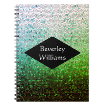 Cuaderno espiral brillante con nombre personalizad