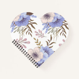 Cuaderno Espiral cardíaca Personalizado de flores