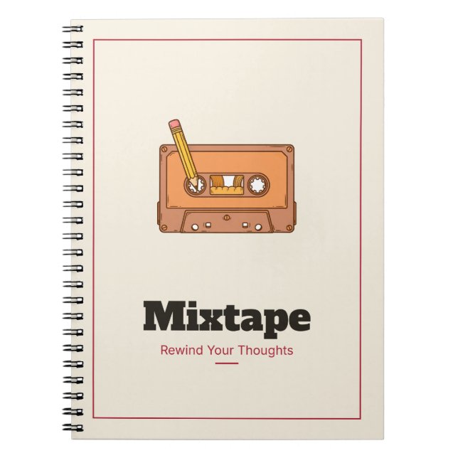 Cuaderno Espiral Cinta Mixta Retro Cassette (Frente)