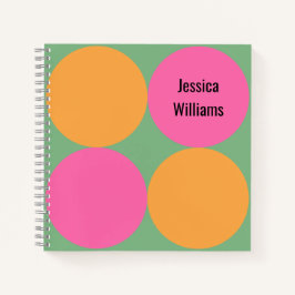 Cuaderno espiral círculos moderno de mediados de s