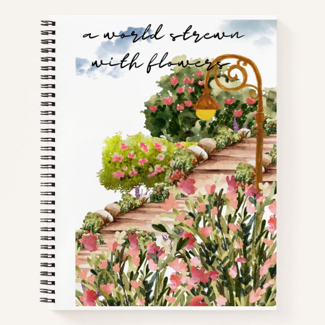 Cuaderno espiral con diseño acuarela (Anverso)