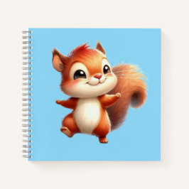 Cuaderno espiral con diseño de linda ardilla
