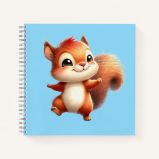 Cuaderno espiral con diseño de linda ardilla
