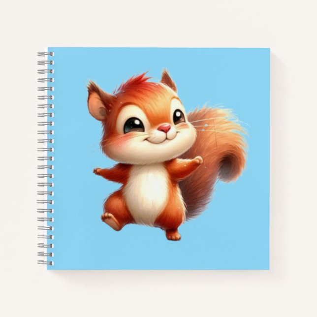 Cuaderno espiral con diseño de linda ardilla (Anverso)
