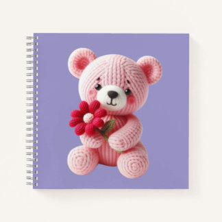 Cuaderno espiral con diseño de lindo osito