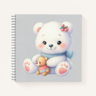 Cuaderno espiral con diseño de lindo osito