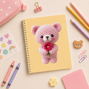 Cuaderno espiral con diseño de lindo osito