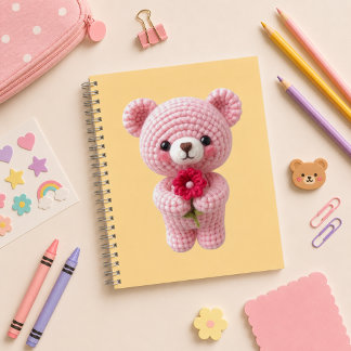 Cuaderno espiral con diseño de lindo osito