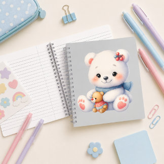 Cuaderno espiral con diseño de lindo osito