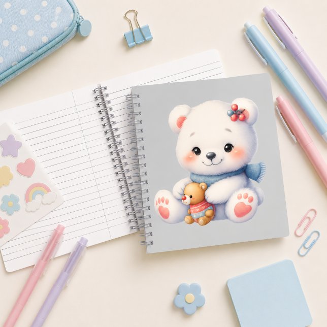 Cuaderno espiral con diseño de lindo osito (Subido por el creador)