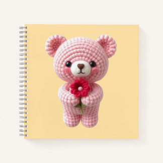 Cuaderno espiral con diseño de lindo osito