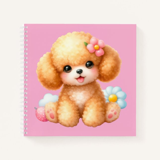 Cuaderno espiral con diseño de lindo perrito (Anverso)