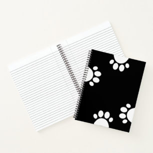 Cuaderno espiral con estampado de huellas de perro
