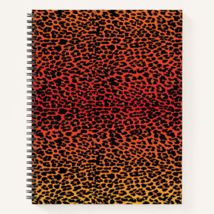 Cuaderno espiral con estampado de piel de leopardo