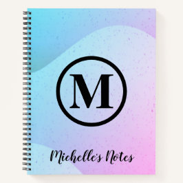 Cuaderno espiral con nombre monograma personalizad
