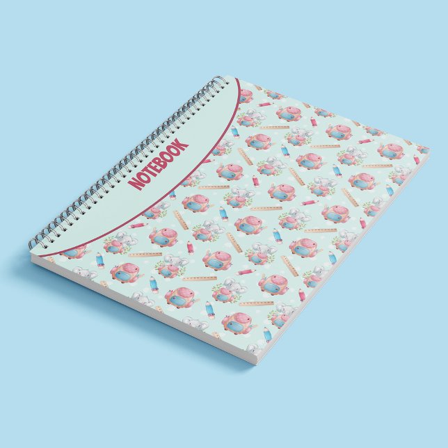 Cuaderno espiral con patrón de elefante lindo (Subido por el creador)