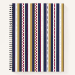 Cuaderno espiral con rayas verticales en azul mari