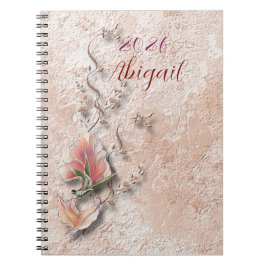 Cuaderno espiral con relieve de naturaleza elegant