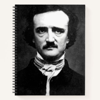Cuaderno espiral con retrato de Edgar Allan Poe