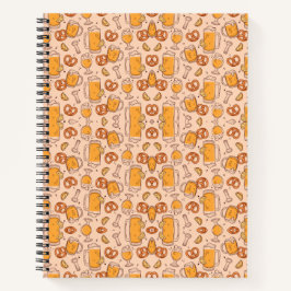Cuaderno espiral con un patrón naranja