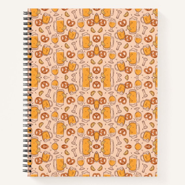 Cuaderno espiral con un patrón naranja (Anverso)