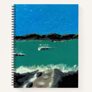 Cuaderno espiral con vista al océano