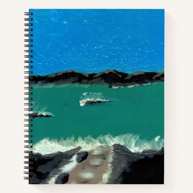 Cuaderno espiral con vista al océano (Anverso)