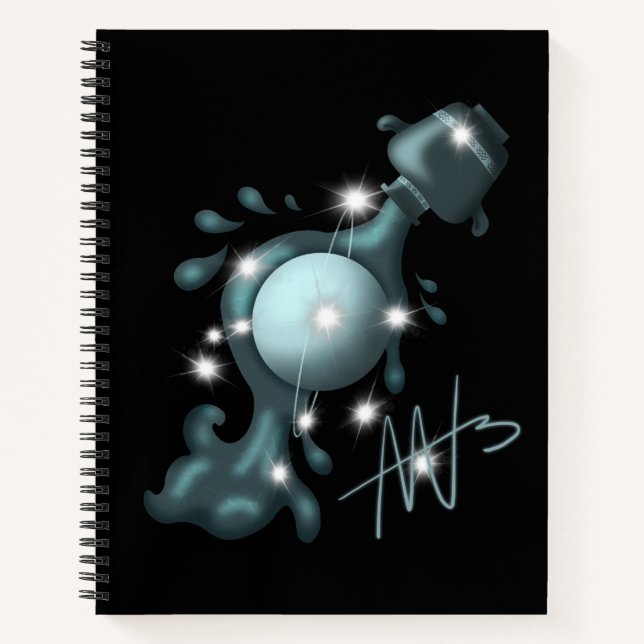 Cuaderno Espiral cósmica de Aquarius Uranus Zodiac (Anverso)
