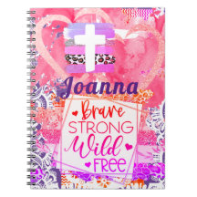 Cuaderno espiral cruz valiente fuerte salvaje libr